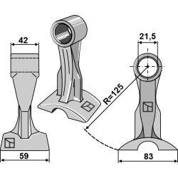 Marteau Broyeur 59x42mm - Lagarde - 7790