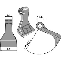 Marteau Broyeur 90x40mm - Lagarde - BL001116