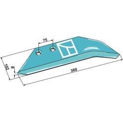 Aileron de rechange - gauche - Rabe - GG-51L 6342.50.09