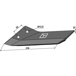 Aileron de rechange - revêtement carbure - côté envers - gauche - Lemken Karat - 3374463