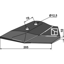 Aileron de rechange - gauche - Lemken Thorit - 3374429