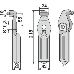 Dent rotative 215x42mm - Pegoraro - 8590