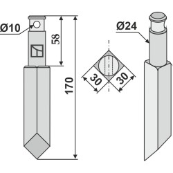 Dent rotative 170mm - Rau - E 35920 (0035920)