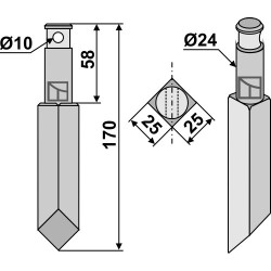 Dent rotative 170mm - Breviglieri - 1680