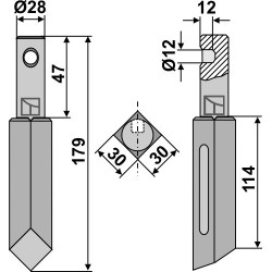 Dent rotative 179mm - Rau - 49048