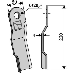 Couteau 220x50mm, gauche - Staiger