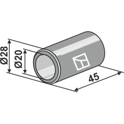 Entretoise 45xØ20xØ28 - Berti - BC283L45