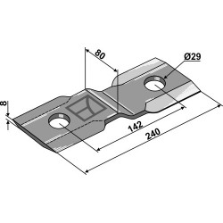 Couteau-broyeur 240x80mm - Seppi