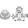 Entretoise interne 12xØ16,2xØ35 - Sovema
