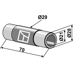 Entretoise 70xØ21xØ28 - Sauerburger