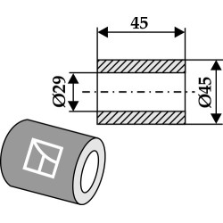 Entretoise 45xØ29xØ45 - Sauerburger