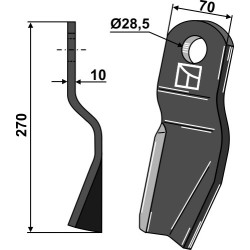 Fléau 270x70mm - droite - Fischer