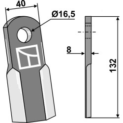 Couteau droit 132x40mm - Ferri - 901149