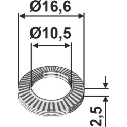 Rondelle Ø16,6x2,5xØ10,5 - Mulag - 180980
