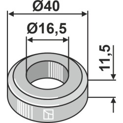 Entretoise 11,5xØ16,5xØ40 - Kuhn - 6061177 - J1891017