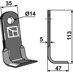 Couteau équerre 113x35mm - Avant Tecno Oy - A47872