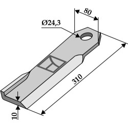 Fléau 310x80mm - gauche - ancien modèle - Humus - 302 251