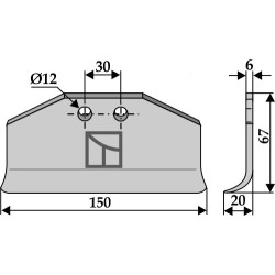 Lame de rechange 150x67mm - Humus
