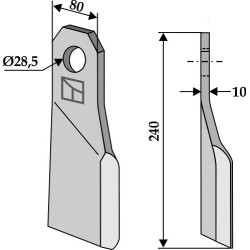 Fléau 240x80mm - gauche - Gilbers - 802-001