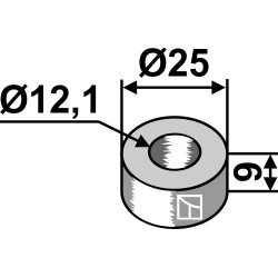 Entretoise 9xØ12,1xØ25 - Fischer