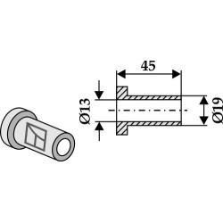 Entretoise interne 45xØ13xØ19 - Bomford - 03.437.01