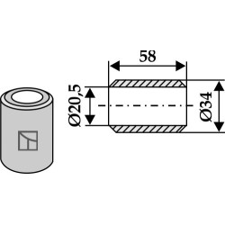 Entretoise 58xØ20,5xØ34 - Agram