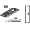 Couteau rotatif 90x39mm - Agria - 479005-AG