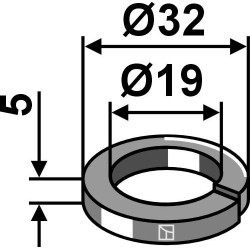 Rondelle ressort  Ø32x5xØ19