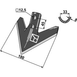 Soc triangulaire 180mm