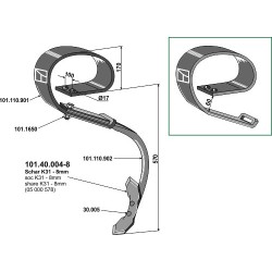 Dent à ressort pour Kongskilde - Vibroflex - Kongskilde - 101155033