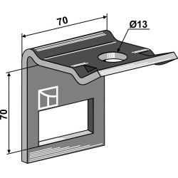 Bride de fixation pour dent 45x12 avec renfort double spire 45x10 - Maschio / Gaspardo - F20120088R