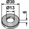 Rondelle Ø30x6xØ13 - Kuhn - 80251331- 80251336