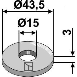 Rondelle Ø43,5x3xØ15
