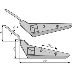 Soc pour arracheuse de betteraves, modèle gauche - Moreau - AS475SG