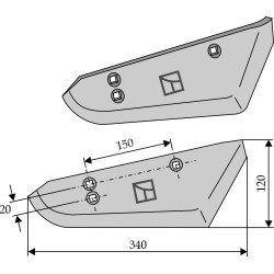 Soc pour arracheusesde betteraves, modèle droit - Stoll - 1513520