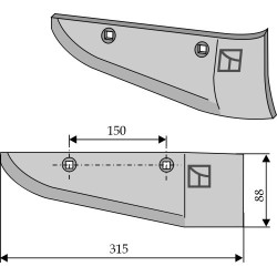 Soc pour arracheuse de betteraves, modèle droit - Stoll - 62.51-07.5R  0524280