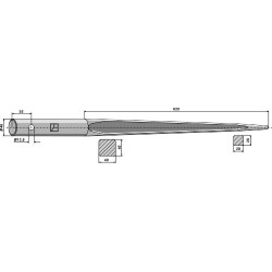 Dent de chargeur 820mm - Mailleux