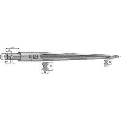 Dent de chargeur 820mm - Samson