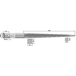 Dent de chargeur 1400mm - Mailleux