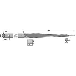 Dent de chargeur 1250mm - Mailleux