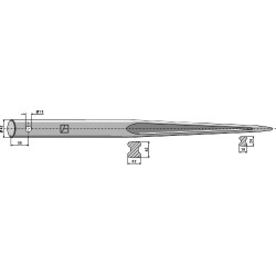 Dent de chargeur 1100mm