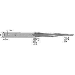 Dent de chargeur 1000mm