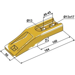 Dent standard pour chargeur frontal
