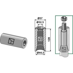 Entretoise à souder 120mm - Kverneland