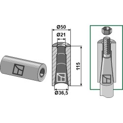 Entretoise à souder pour dent avec filet M20