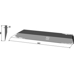 Couteau latéral 443mm - modèle droite - Agrostroj - 5002393