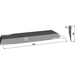 Couteau latéral 443mm - modèle gauche - Agrostroj - 5002382