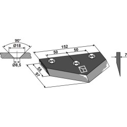 Couteau central - Agrostroj - 5002426