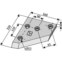 Couteau-équerre côté droit - Redrock - 100 086 R