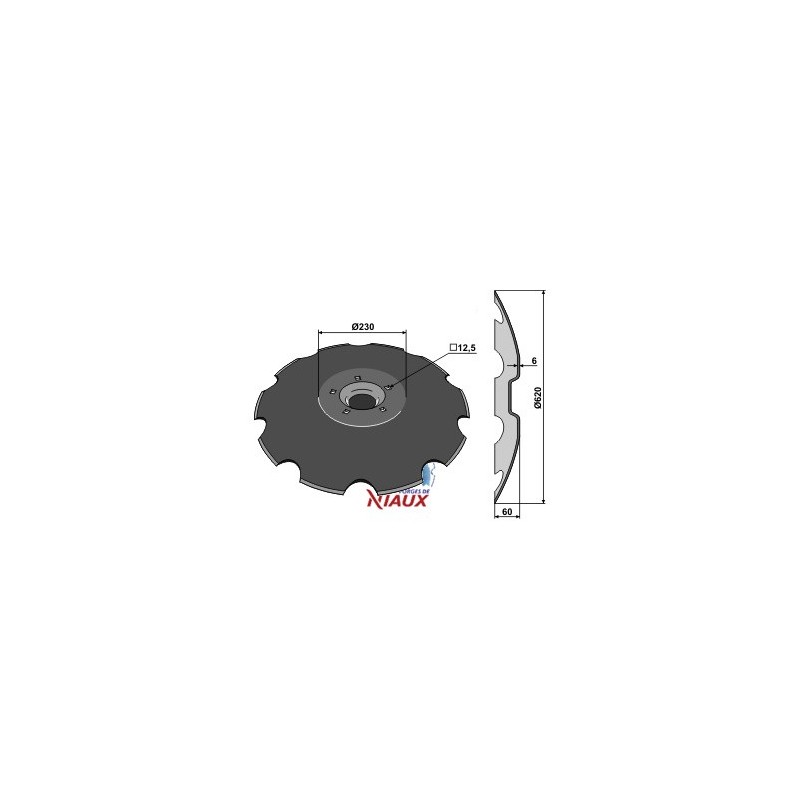 Disque crénelé - D620x6 - Lemken - 3490467